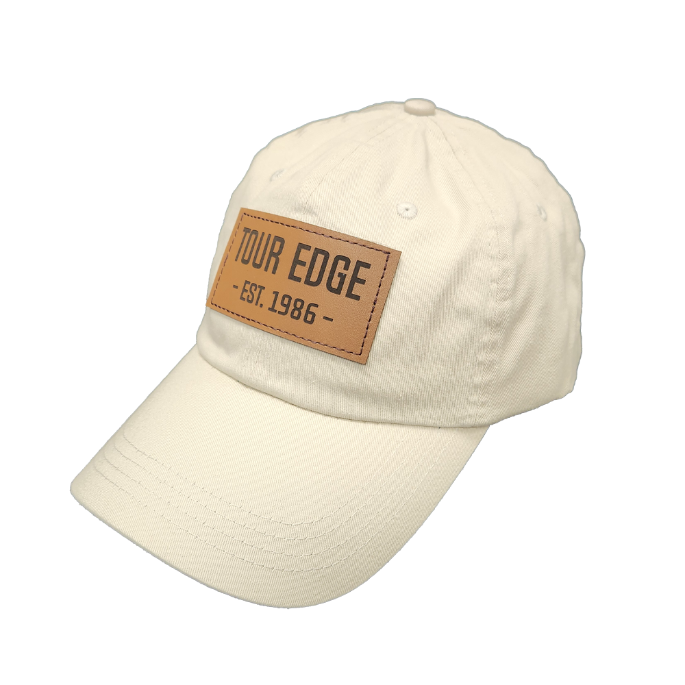 Tour Edge Leather Patch Cap - Chalk