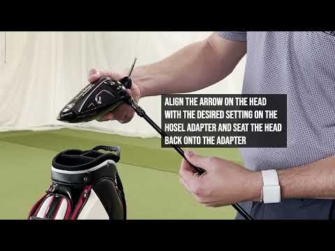 (No Audio) Video describing how to correctly change loft and lie on adjustable Tour Edge Exotics golf clubs.