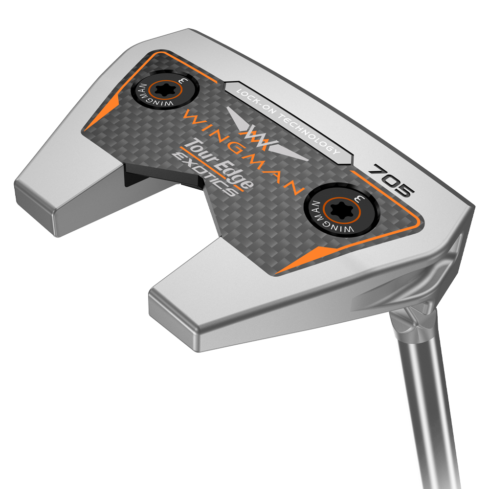 Sole view of tour edge exotics wingman 705 putter