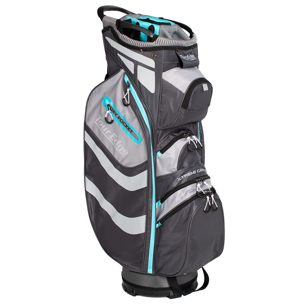 Tour Edge hot launch xtreme cart bag silver blue